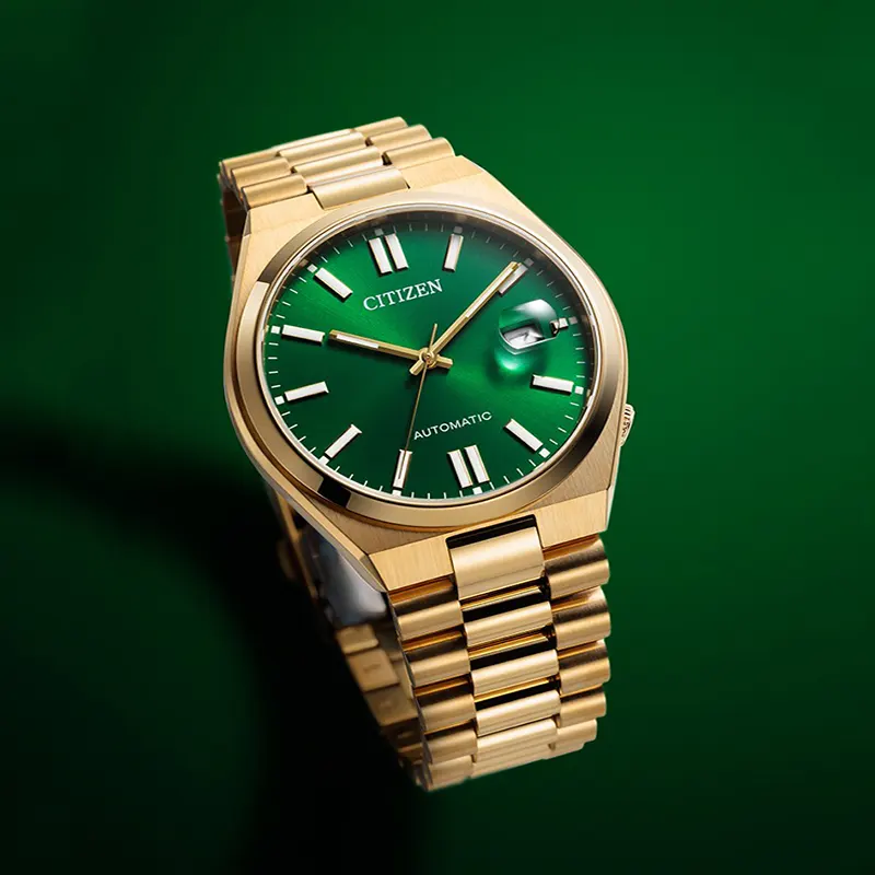 Citizen Tsuyosa Green Dial Automatic Gold-tone Men's Watch- NJ0152-51X